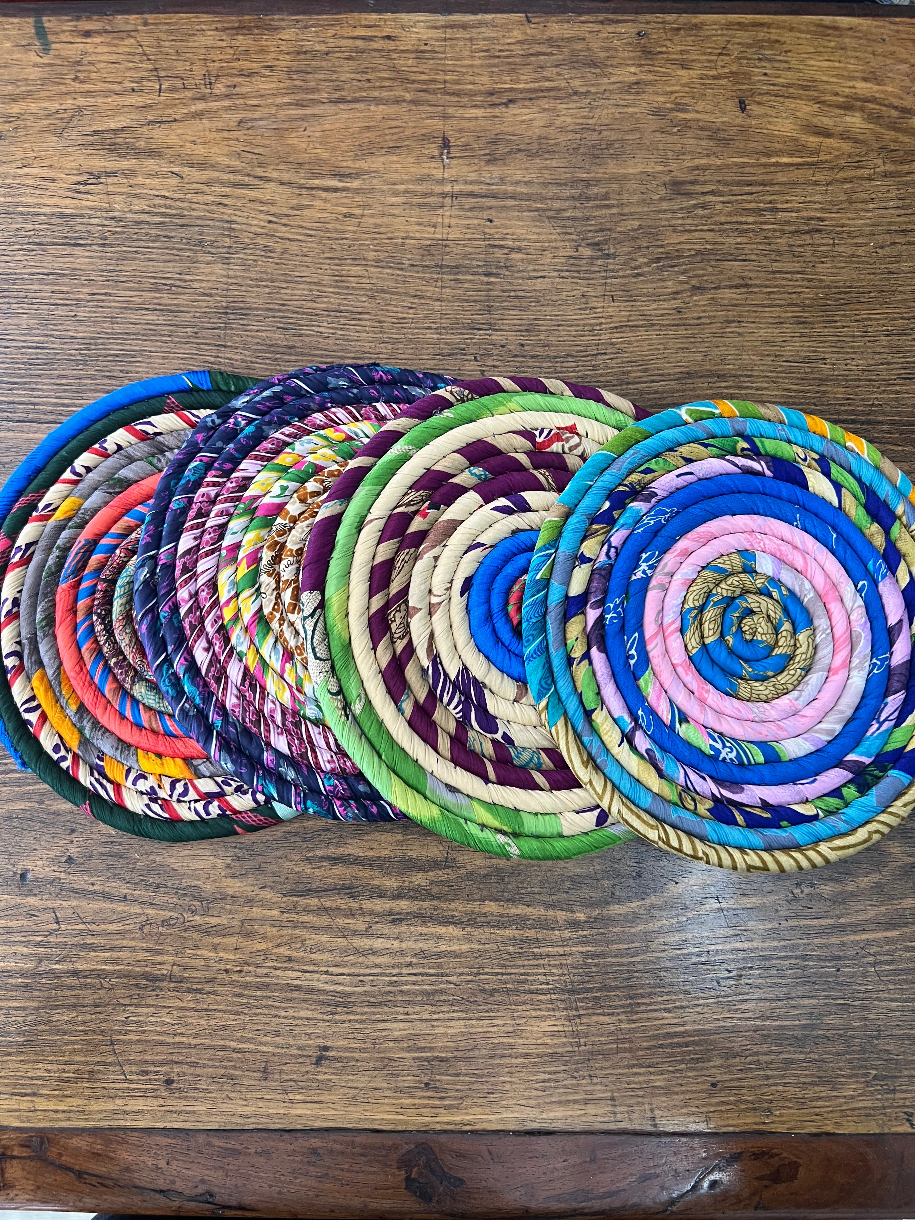 Recycled Sari Trivets- Handmade & Eco-Friendly