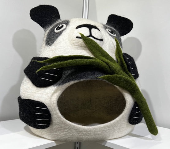 Handmade felt cat cave from Nepal – eco-friendly pet bed