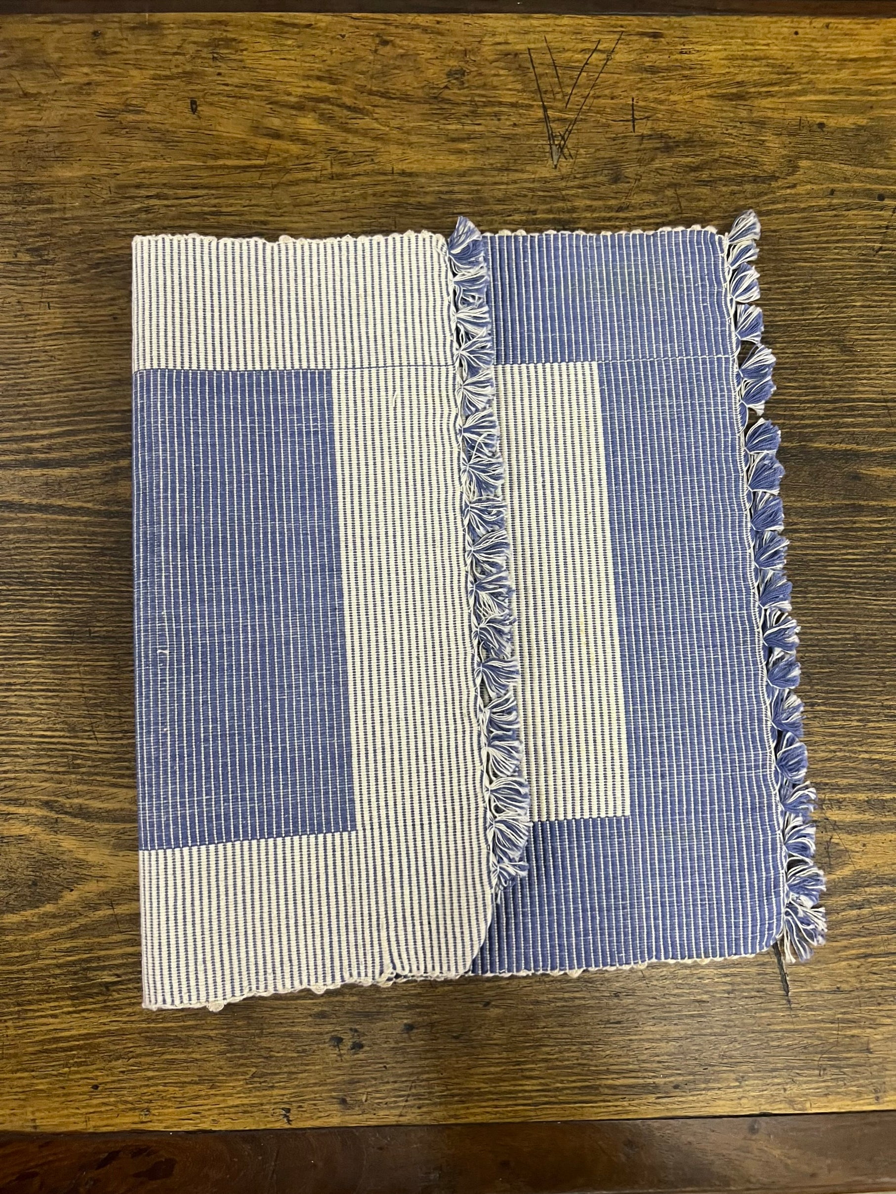 Handloom Heritage Mat made of heavy cotton, handmade in Nepal, used as eco-friendly floor mat or table cover