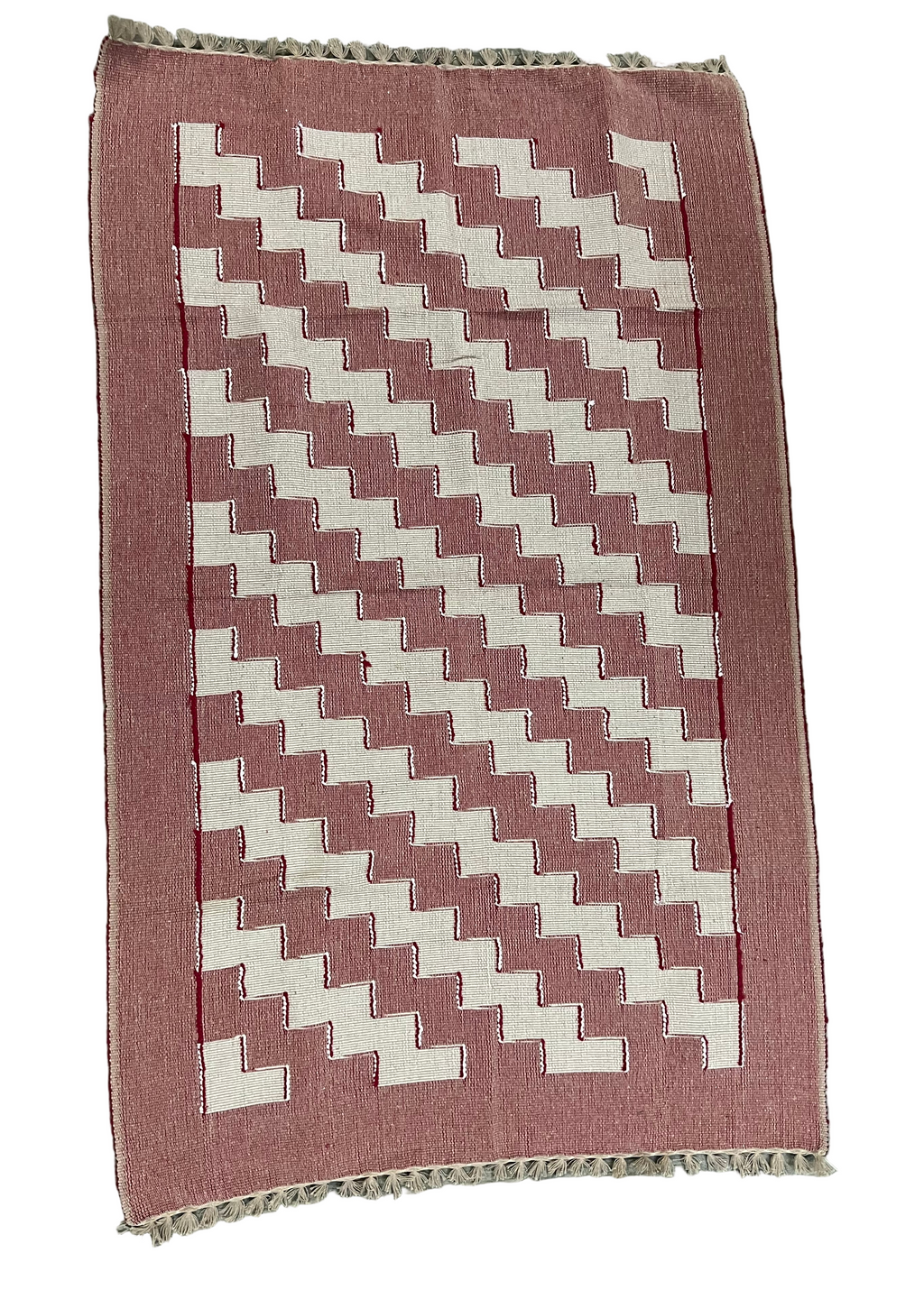 Handloom Heritage Mat made of heavy cotton, handmade in Nepal, used as eco-friendly floor mat or table cover