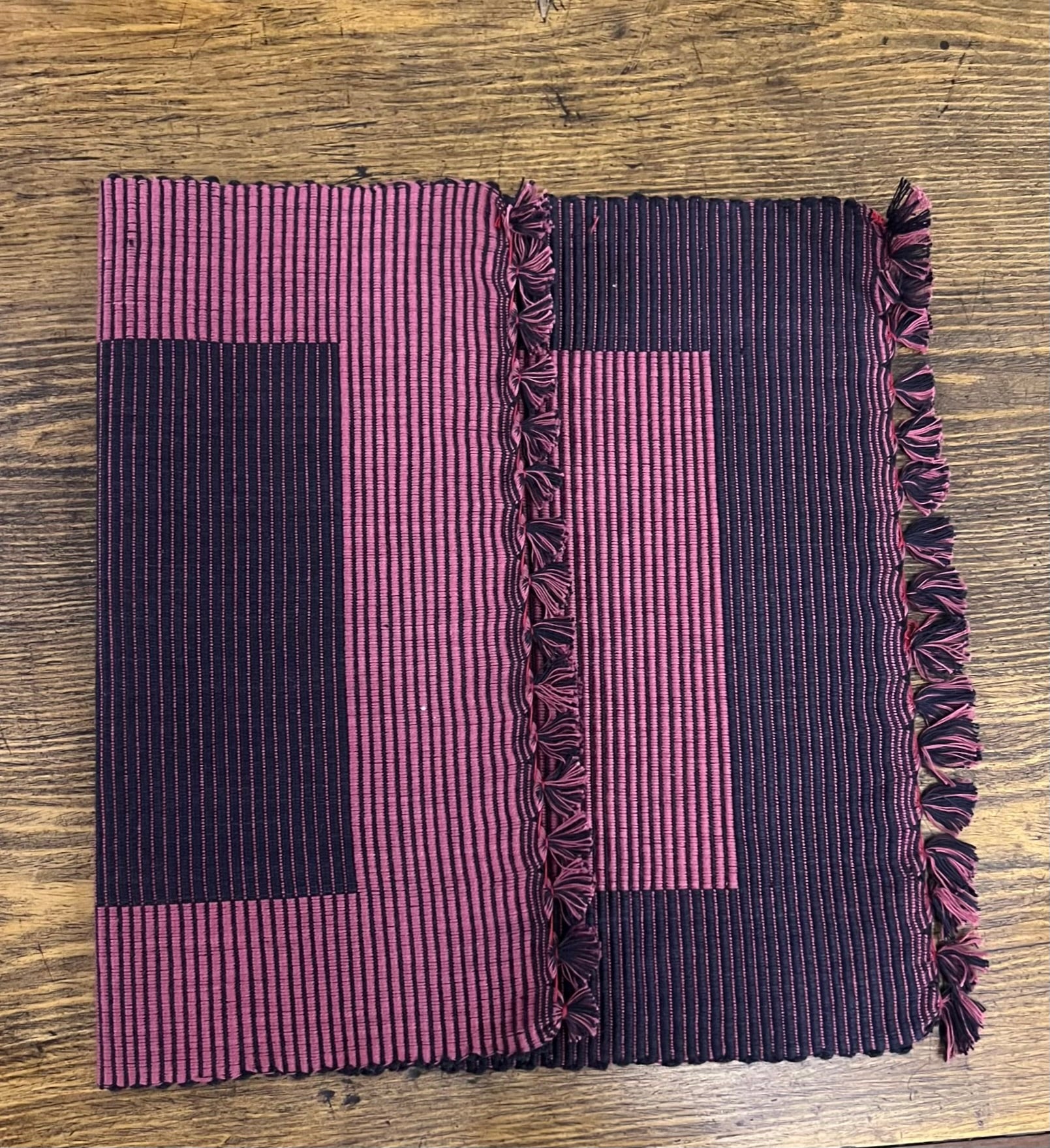 Handloom Heritage Mat made of heavy cotton, handmade in Nepal, used as eco-friendly placemat