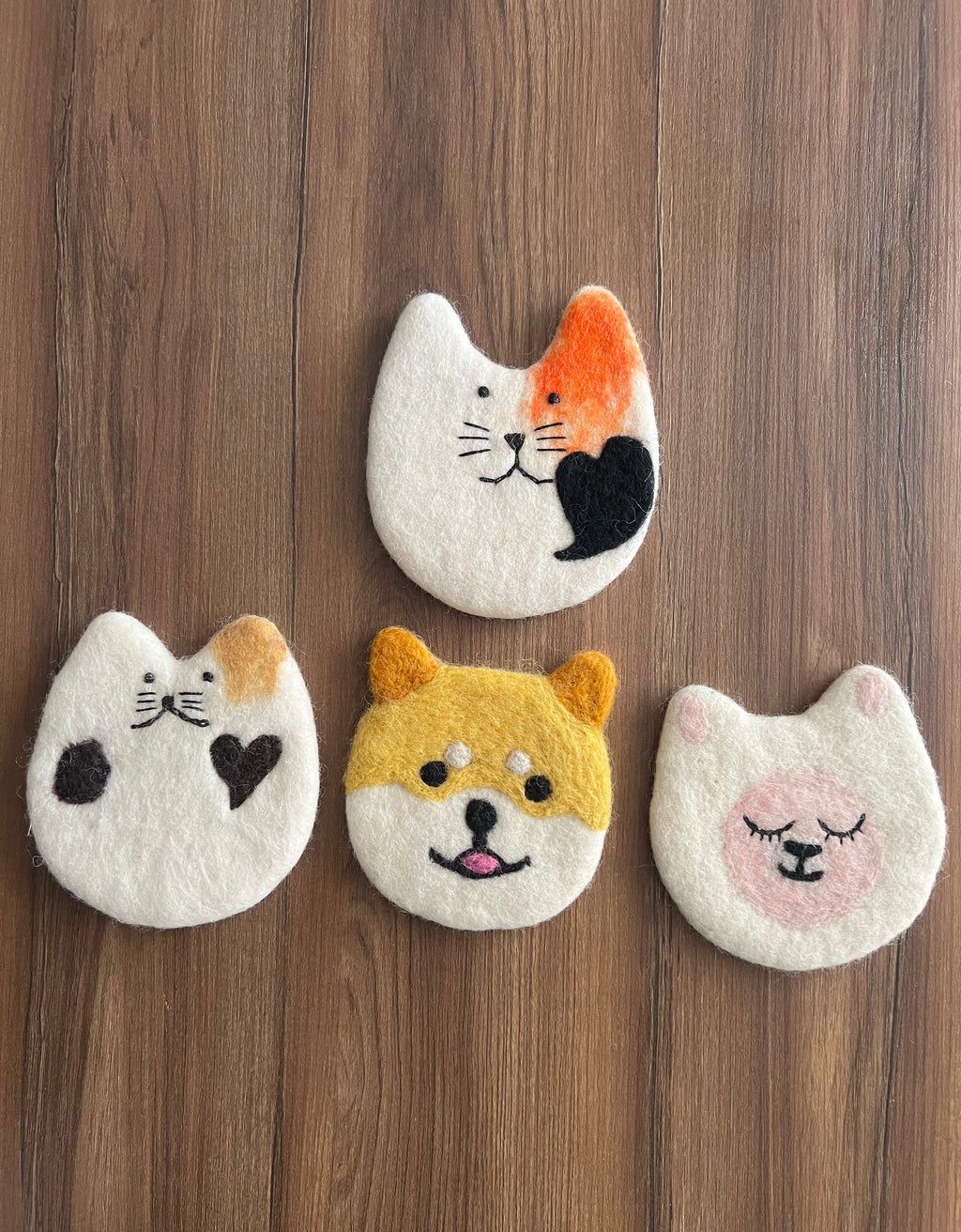 Wool felt coasters handmade by Nepalese artisans
