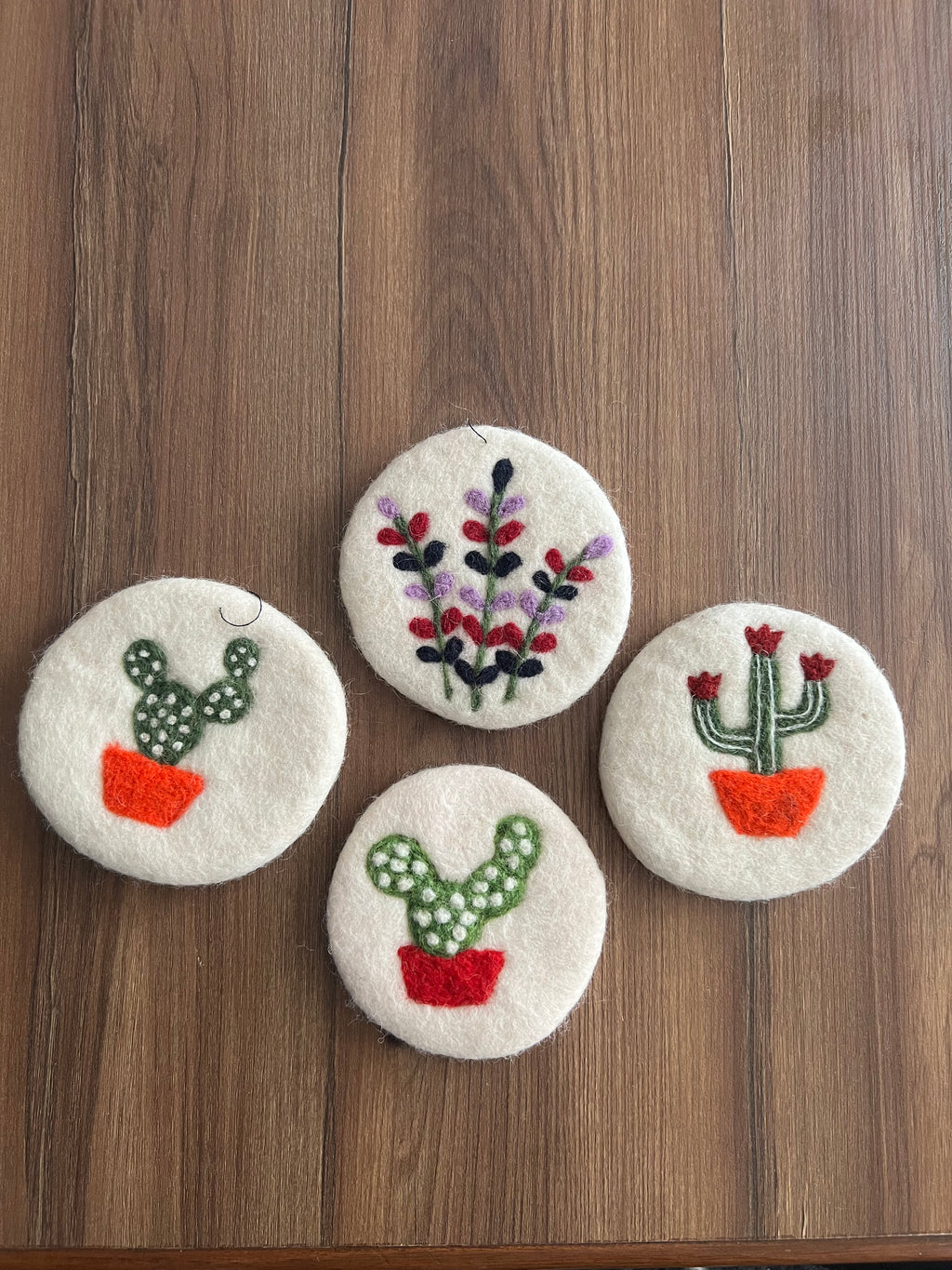 Wool felt coasters handmade by Nepalese artisans
