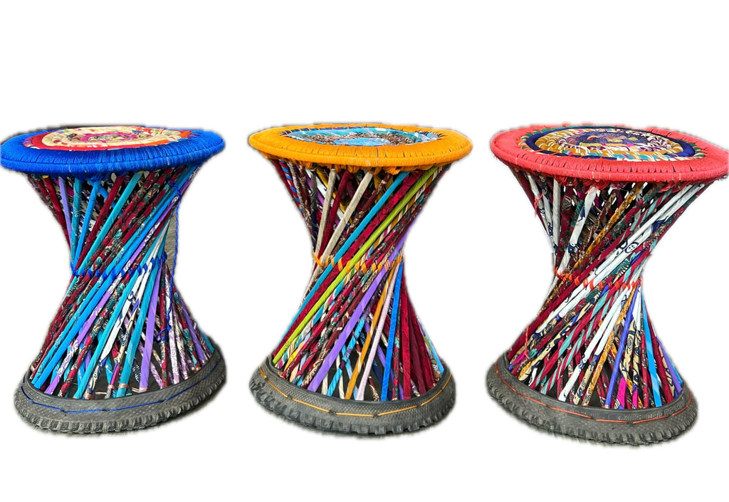 Recycled Sari- Handmade Muda/stool/seat