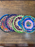 Recycled sari trivet – colorful artisan home decor from Nepal

