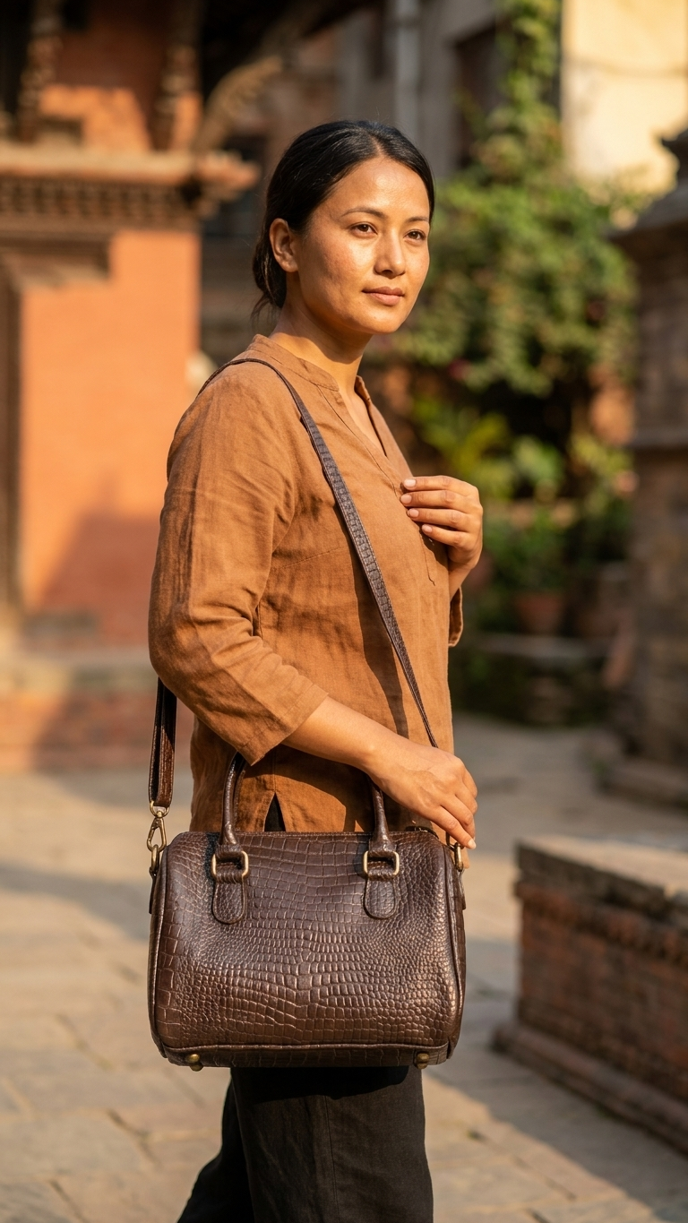 Source the trending Verona Croc-Embossed Leather Boston Bag. Premium textured leather, high-demand 90s silhouette, and excellent wholesale margins. Ships globally.