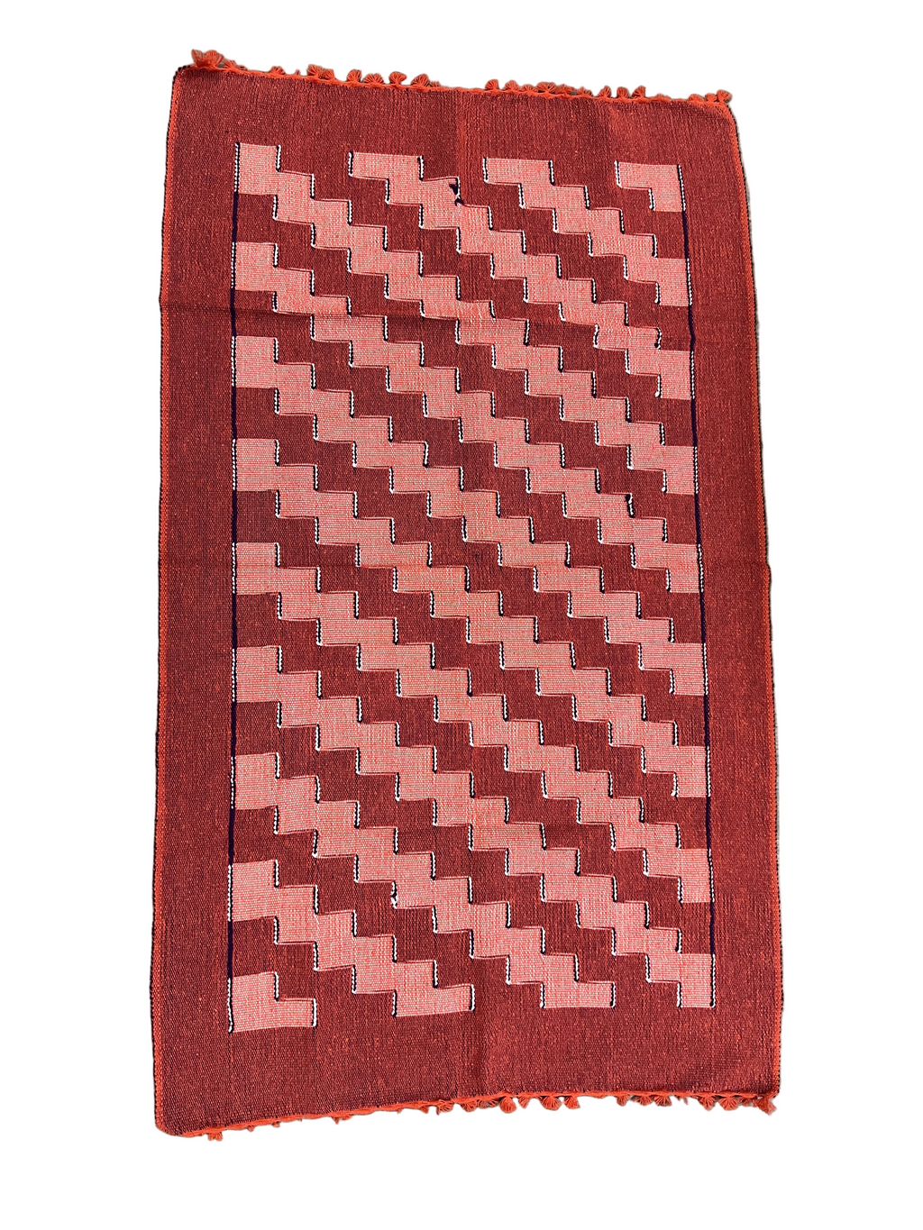 Handloom Heritage Mat made of heavy cotton, handmade in Nepal, used as eco-friendly floor mat or table cover