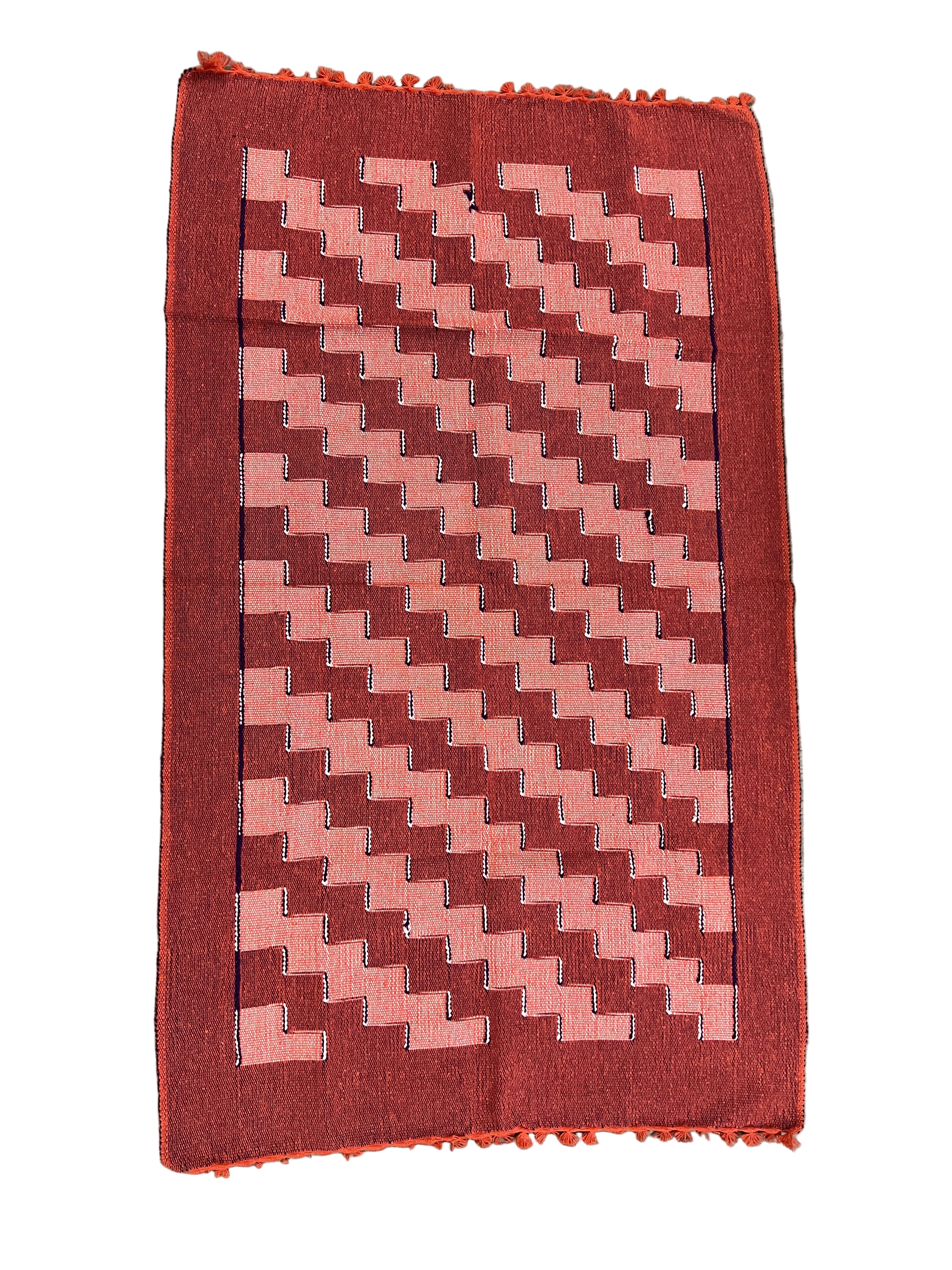 Handloom Heritage Mat made of heavy cotton, handmade in Nepal, used as eco-friendly floor mat or table cover