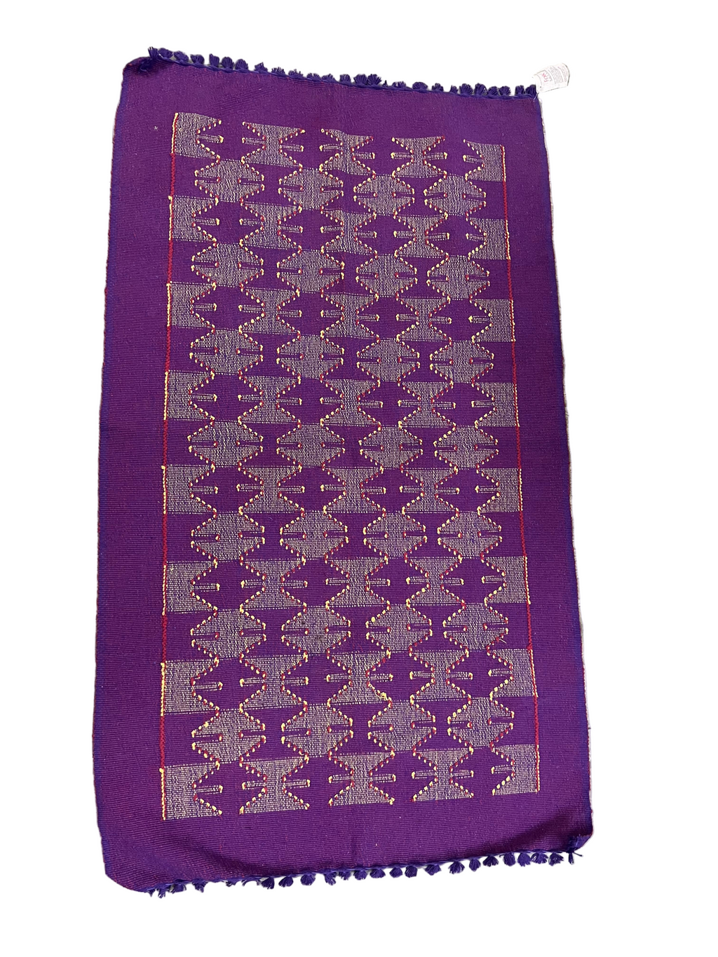 Handloom Heritage Mat made of heavy cotton, handmade in Nepal, used as eco-friendly floor mat or table cover