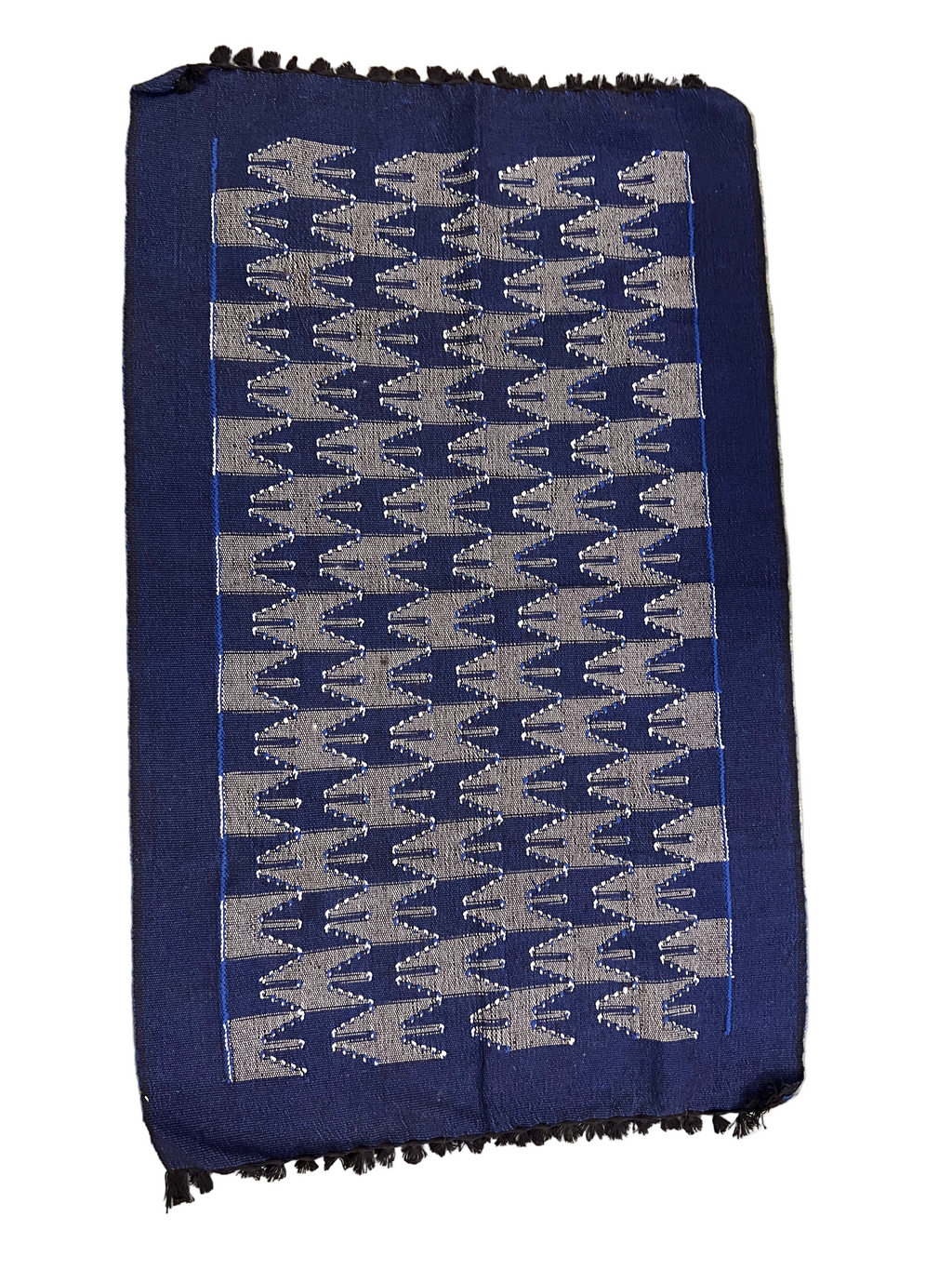 Handloom Heritage Mat made of heavy cotton, handmade in Nepal, used as eco-friendly floor mat or table cover