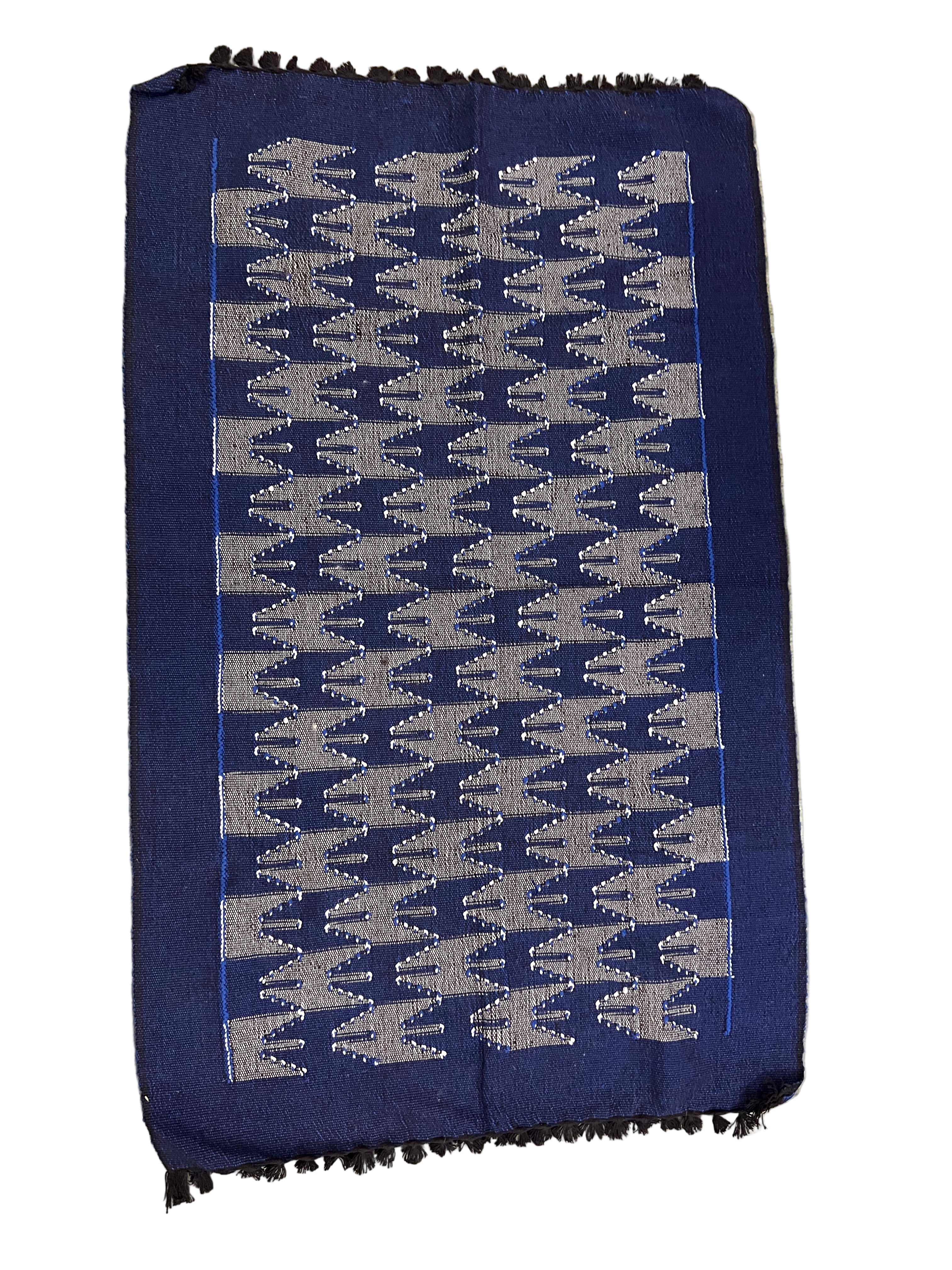 Handloom Heritage Mat made of heavy cotton, handmade in Nepal, used as eco-friendly floor mat or table cover